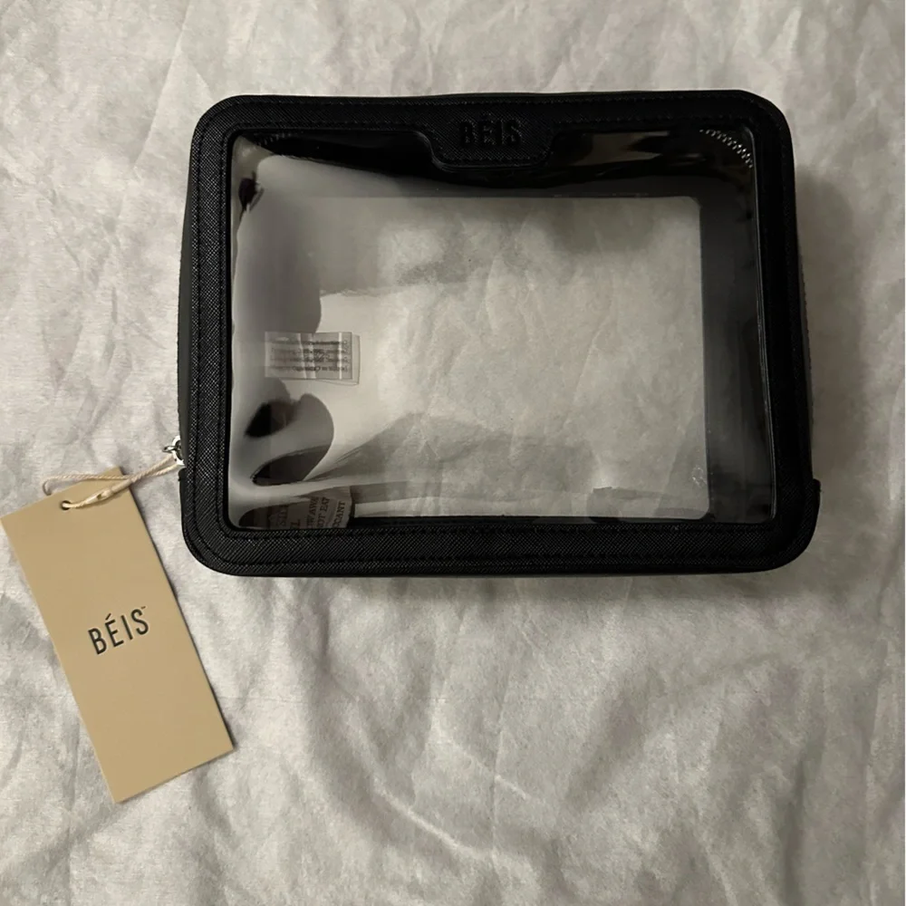 NWT BÉIS Clear Case from The Passport & Luggage Tag Set in Black (2025 Version) - Picture 1 of 2